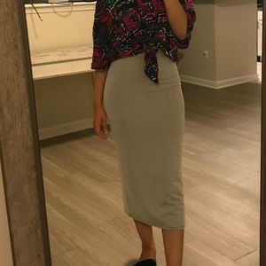 Pinstripe midi skirt